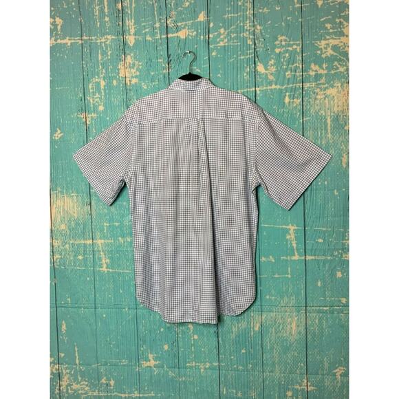 Peter Millar White Blue Gingham Short Sleeves Casual Shirt Size Large - Picture 2 of 6